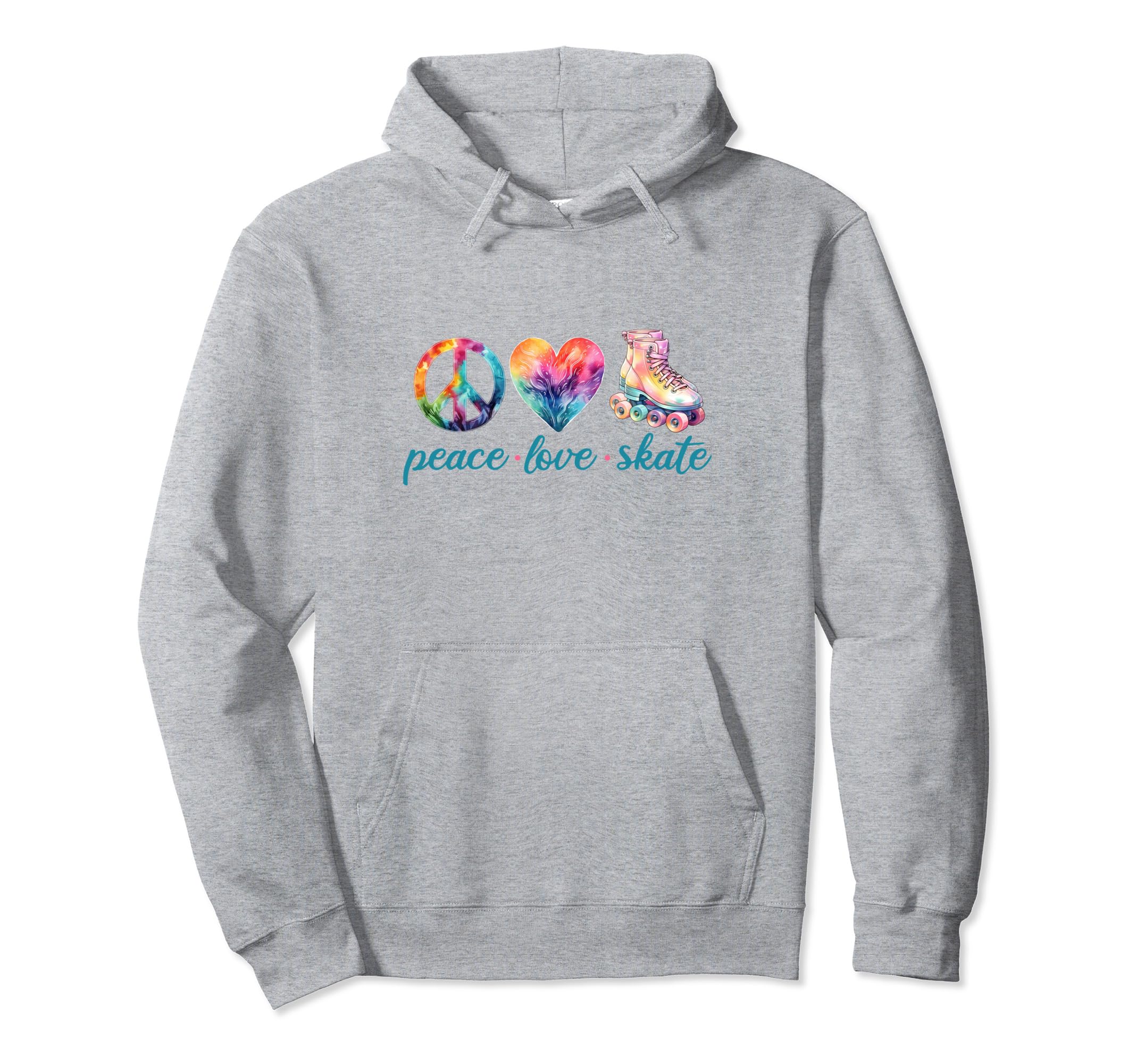 Peace Love Skate Roller Skates 70S Hoodie - Fun Novelty Design for Adults - T-Shirt, Sweatshirt, Hoodie