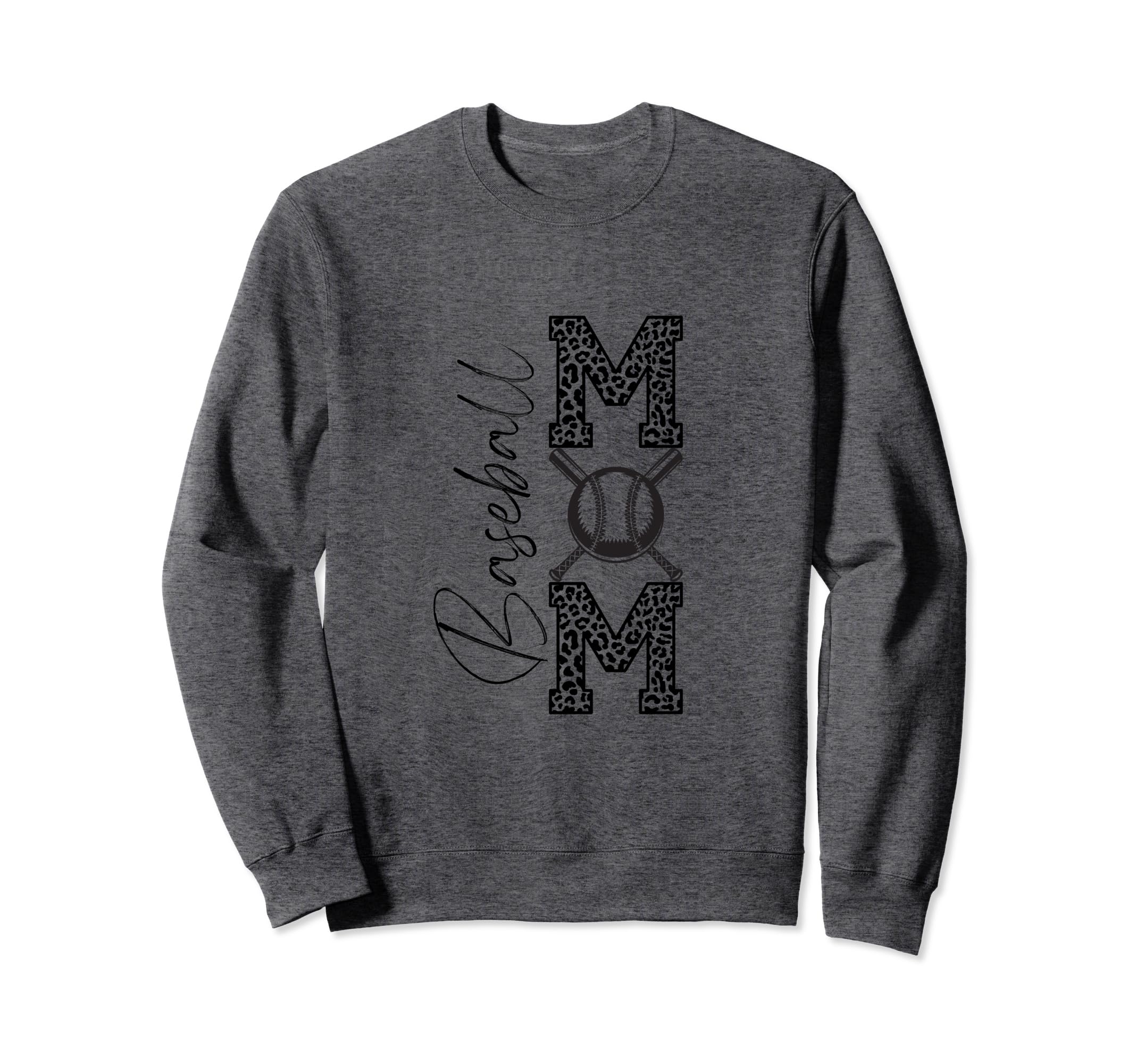 Baseball Mom Leopard Sweatshirt - Unique Graphic Men Women - T-Shirt, Sweatshirt, Hoodie
