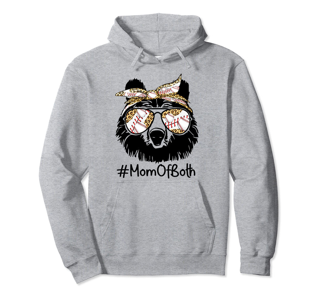 Mom Both Baseball Mama Bear Hoodie - Minimalist Print for Adults - T-Shirt, Sweatshirt, Hoodie