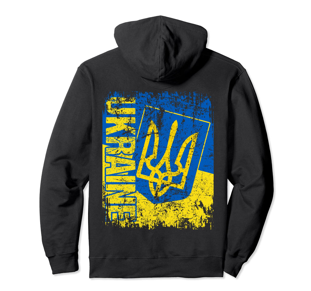Ukraine Flag Distressed Ukraine Hoodie - Fun Novelty Design for Adults - T-Shirt, Sweatshirt, Hoodie