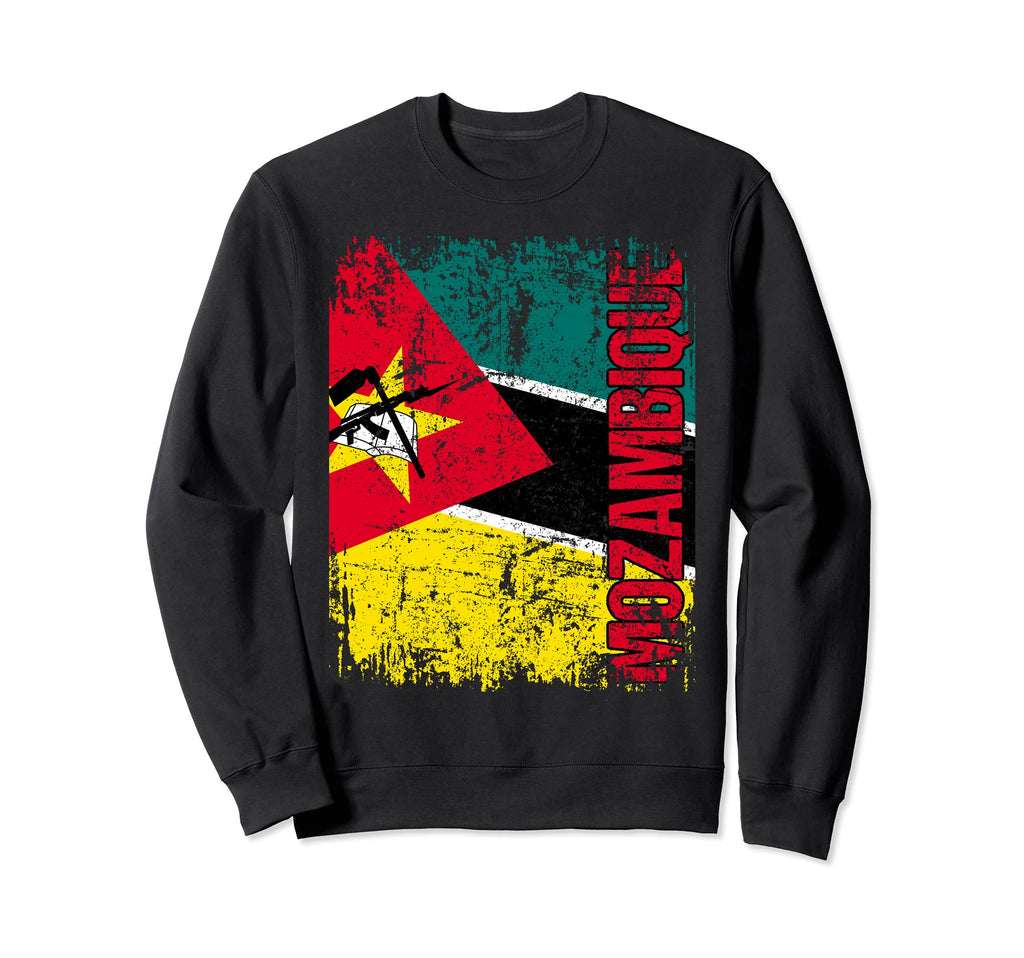 Mozambique Flag Distressed Sweatshirt - Custom Art Print Men Women - T-Shirt, Sweatshirt, Hoodie