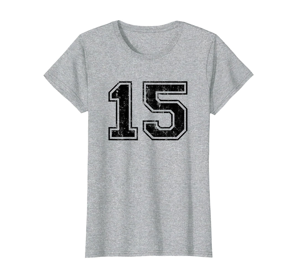 Number 15 Varsity Distressed Sport T-Shirt - Fun Novelty Design Unisex - T-Shirt, Sweatshirt, Hoodie
