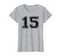 Number 15 Varsity Distressed Sport T-Shirt - Fun Novelty Design Unisex - T-Shirt, Sweatshirt, Hoodie