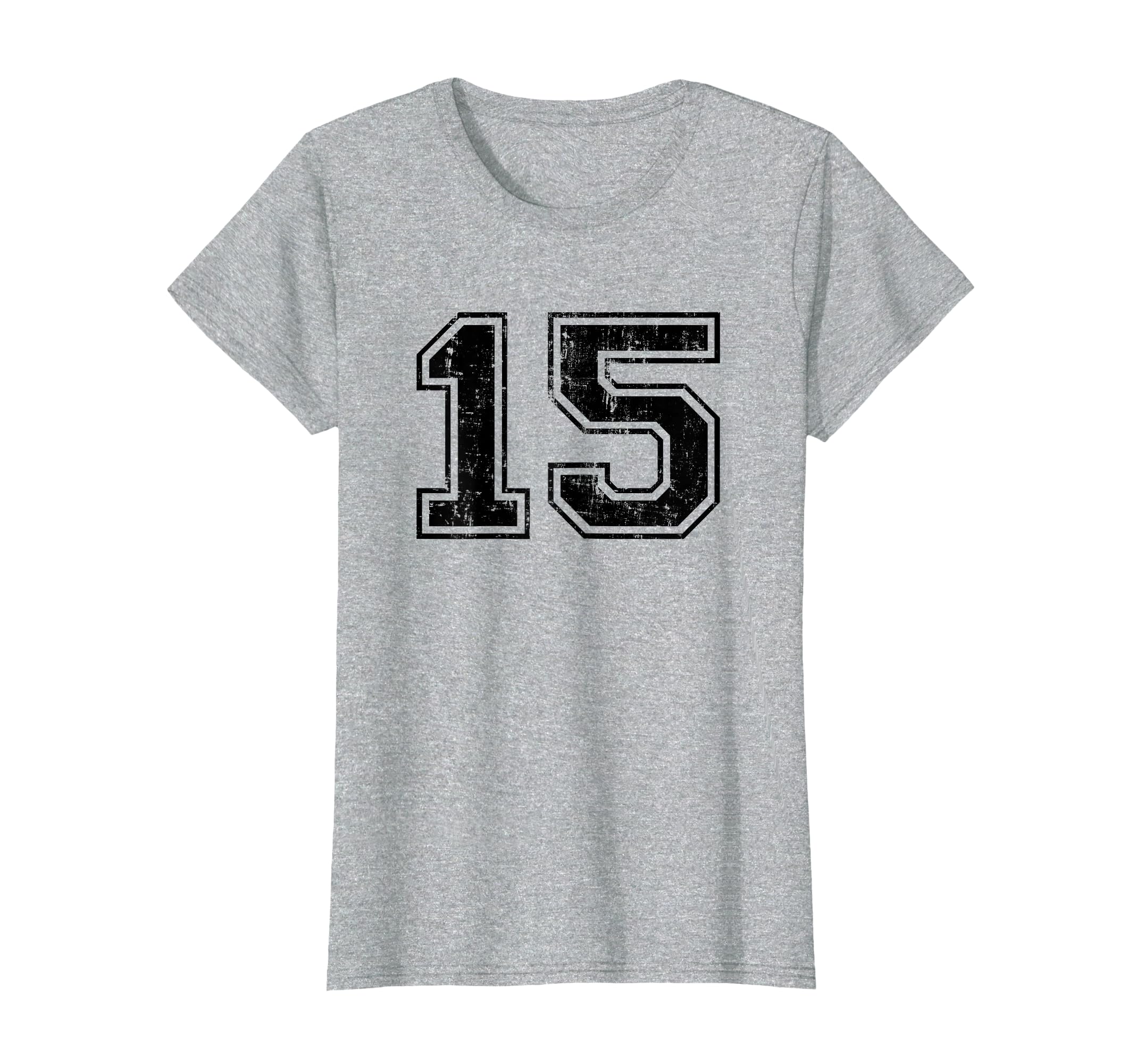 Number 15 Varsity Distressed Sport T-Shirt - Fun Novelty Design Unisex - T-Shirt, Sweatshirt, Hoodie