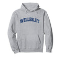Wellesley Massachusetts Varsity Grey Hoodie - Fun Novelty Design Unisex - T-Shirt, Sweatshirt, Hoodie
