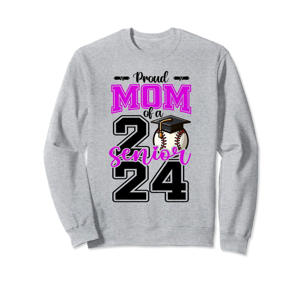 Proud Mom 2024 Baseball Senior Sweatshirt - Minimalist Print Men Women - T-Shirt, Sweatshirt, Hoodie