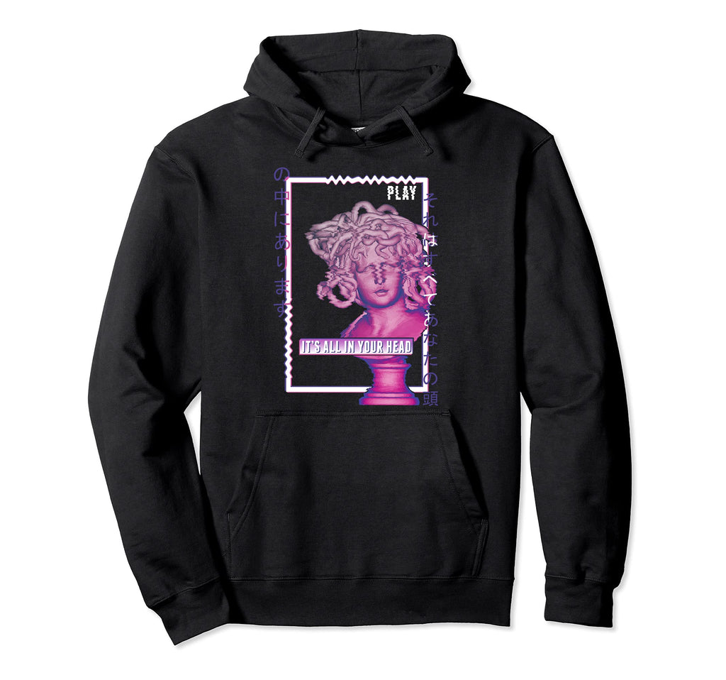 Medusa Ancient Greek Statue Glitch Hoodie - Minimalist Print Unisex - T-Shirt, Sweatshirt, Hoodie