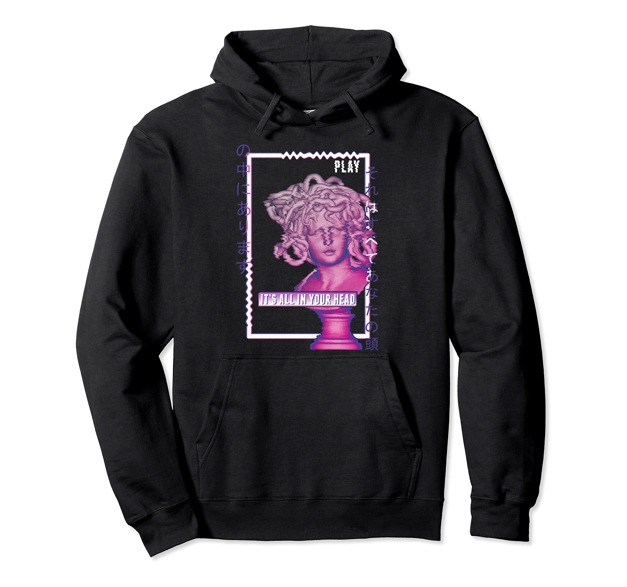 Medusa Ancient Greek Statue Glitch Hoodie - Minimalist Print Unisex - T-Shirt, Sweatshirt, Hoodie