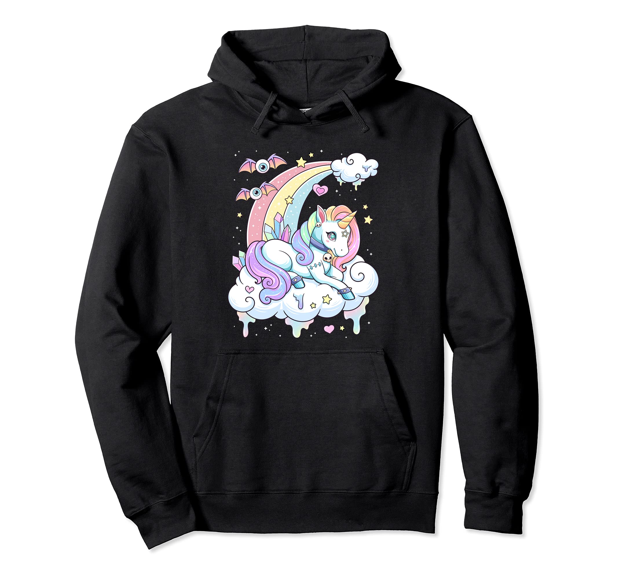 Kawaii Pastel Goth Creepy Rainbow Hoodie - Aesthetic Graphic Men Women - T-Shirt, Sweatshirt, Hoodie
