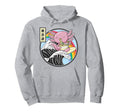 Axolotl Eating Ramen Kanagawa Wave Kawaii Hoodie - Minimalist Print Unisex - T-Shirt, Sweatshirt, Hoodie