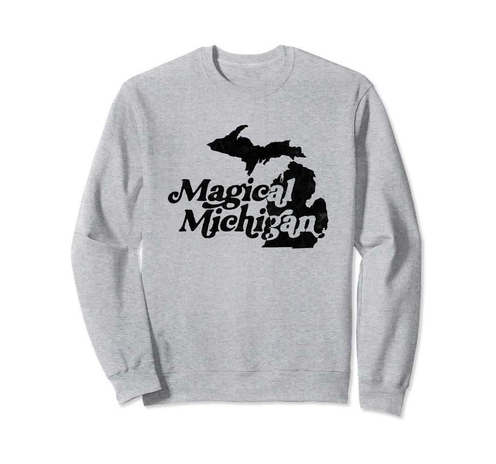 Magical Michigan Minimalist Distressed Sweatshirt - Unique Graphic Unisex - T-Shirt, Sweatshirt, Hoodie