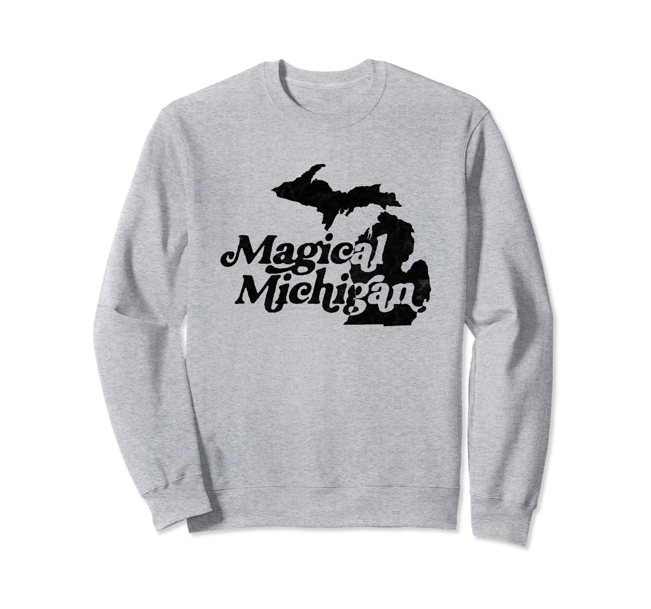 Magical Michigan Minimalist Distressed Sweatshirt - Unique Graphic Unisex - T-Shirt, Sweatshirt, Hoodie