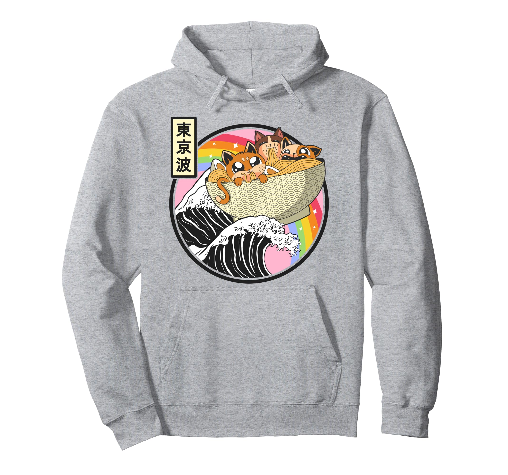 Cats Eating Ramen Kanagawa Wave Anime Hoodie - Novelty Apparel Men Women - T-Shirt, Sweatshirt, Hoodie
