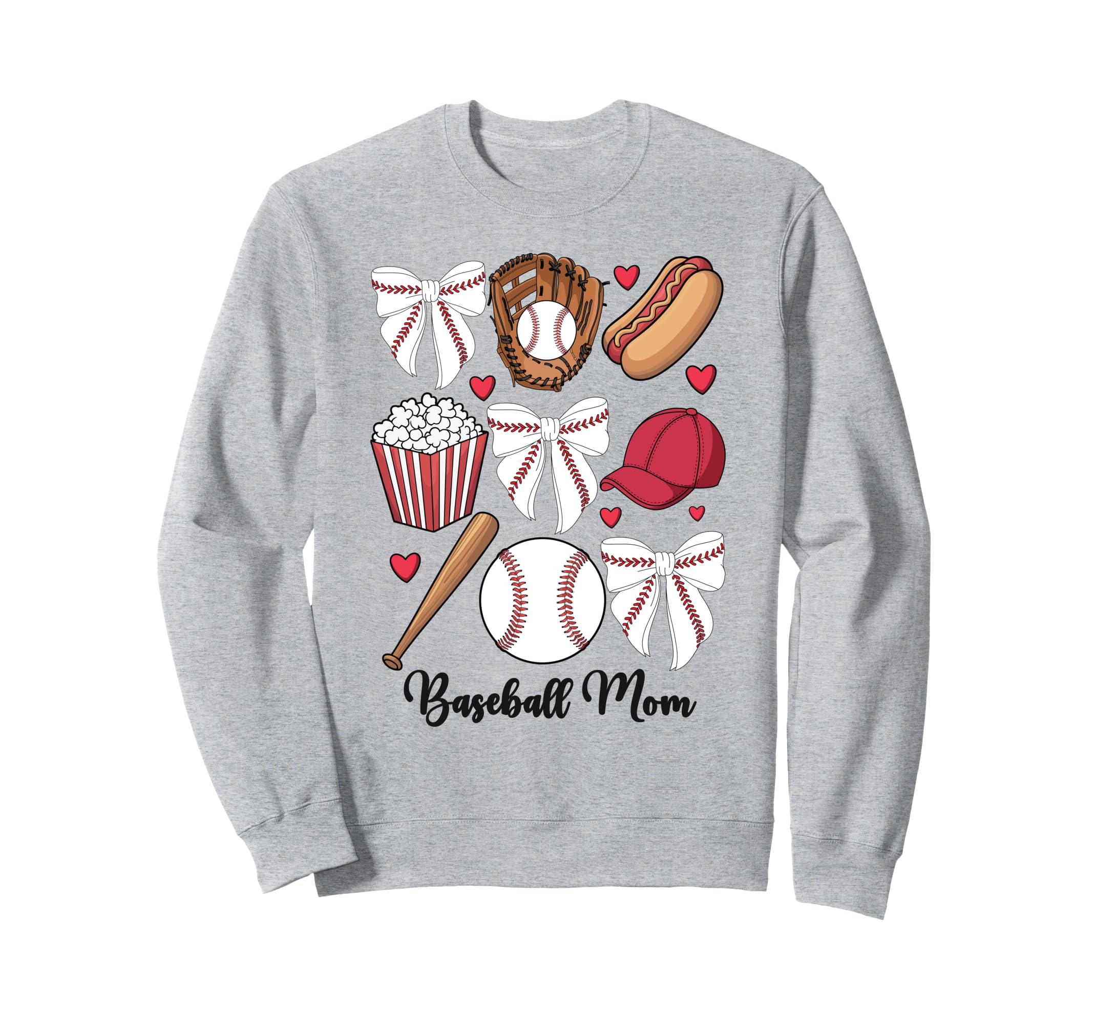 Baseball Coquette Bow Mothers Day Sweatshirt - Trendy Graphic Men Women - T-Shirt, Sweatshirt, Hoodie
