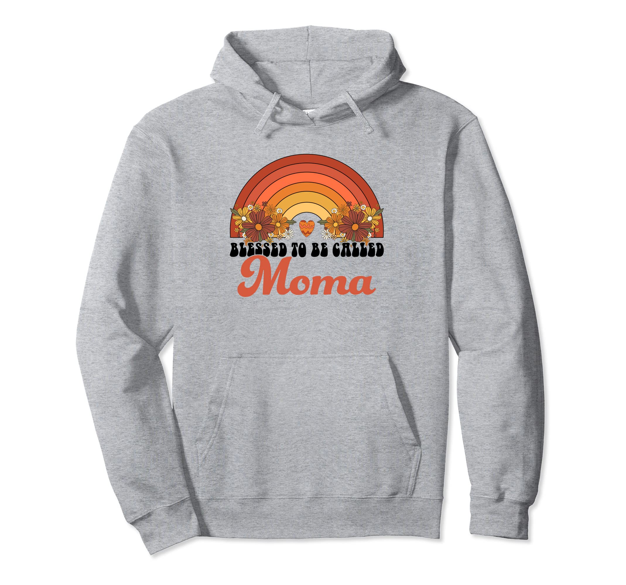 Blessed To Be Called Moma Rainbow Groovy Hoodie - Unique Graphic Unisex - T-Shirt, Sweatshirt, Hoodie