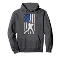 American Flag Baseball Distressed Hoodie - Fun Novelty Design for Adults - T-Shirt, Sweatshirt, Hoodie