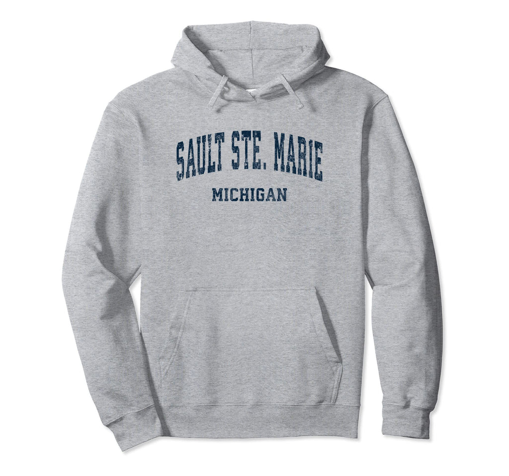 Sault Ste Marie Michigan Mi Varsity Hoodie - Aesthetic Graphic Men Women - T-Shirt, Sweatshirt, Hoodie