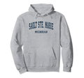 Sault Ste Marie Michigan Mi Varsity Hoodie - Aesthetic Graphic Men Women - T-Shirt, Sweatshirt, Hoodie