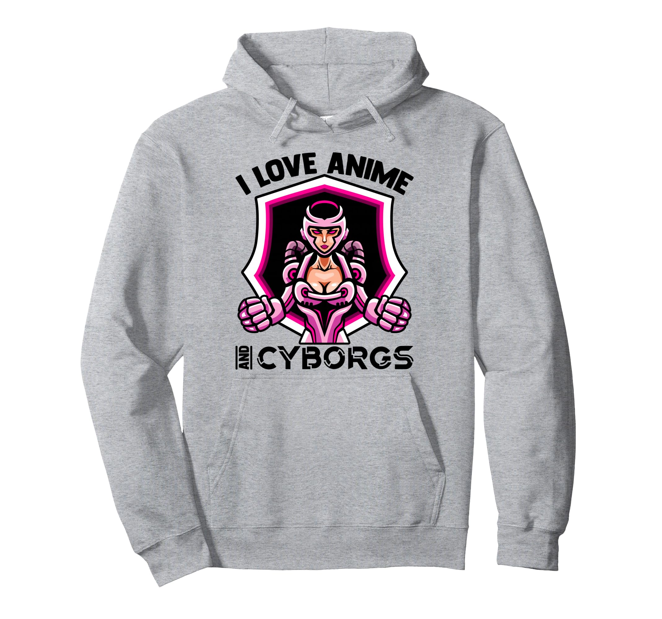 I Love Anime And Cyborgs Kawaii Otaku Hoodie - Custom Art Print for Adults - T-Shirt, Sweatshirt, Hoodie