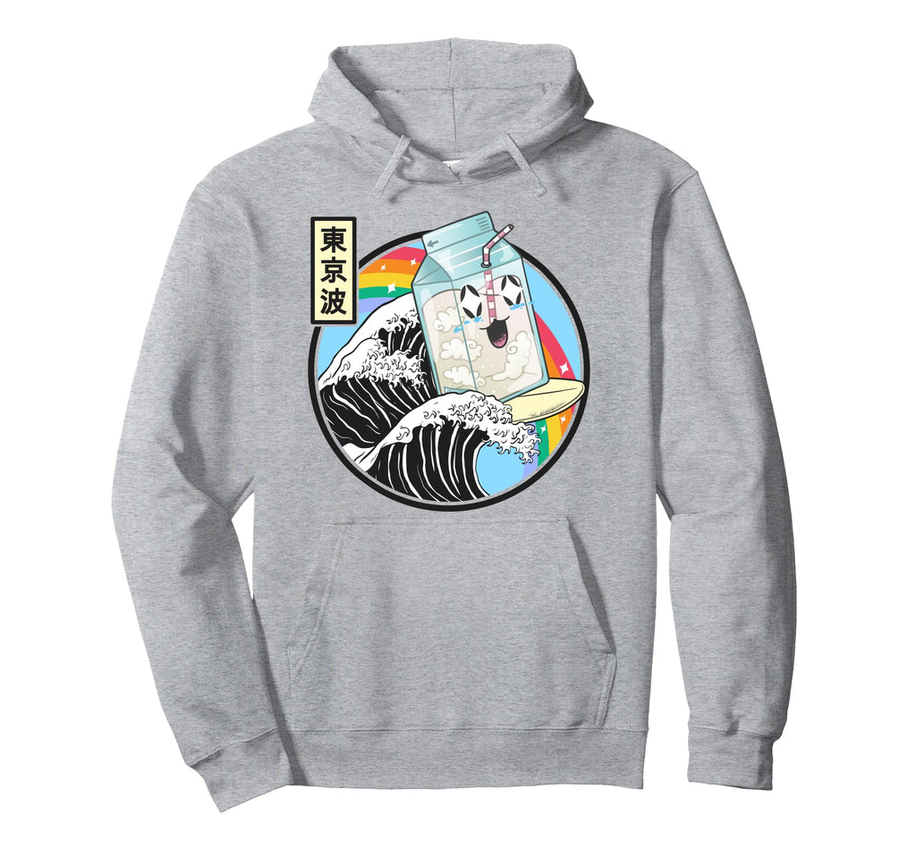 Surfing Milk Carton Kanagawa Wave Hoodie - Minimalist Print Men Women - T-Shirt, Sweatshirt, Hoodie