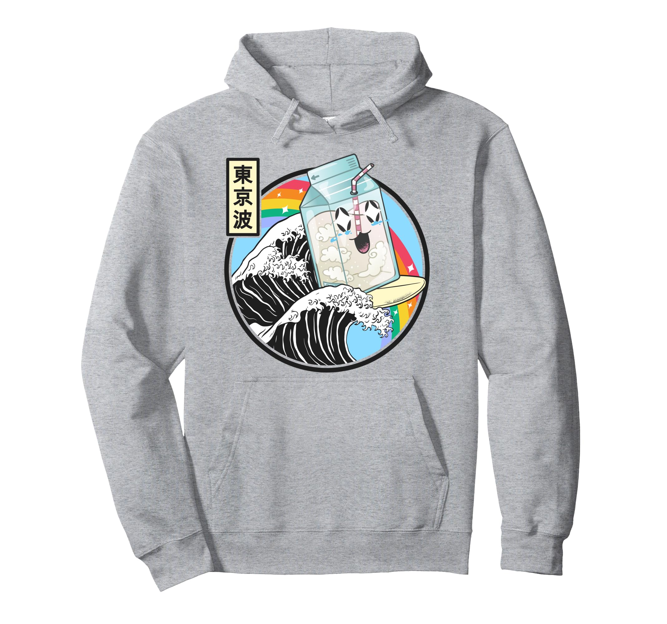 Surfing Milk Carton Kanagawa Wave Hoodie - Minimalist Print Men Women - T-Shirt, Sweatshirt, Hoodie
