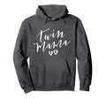 Twin Mama Hearts Double Love Hoodie - Minimalist Print Unisex - T-Shirt, Sweatshirt, Hoodie
