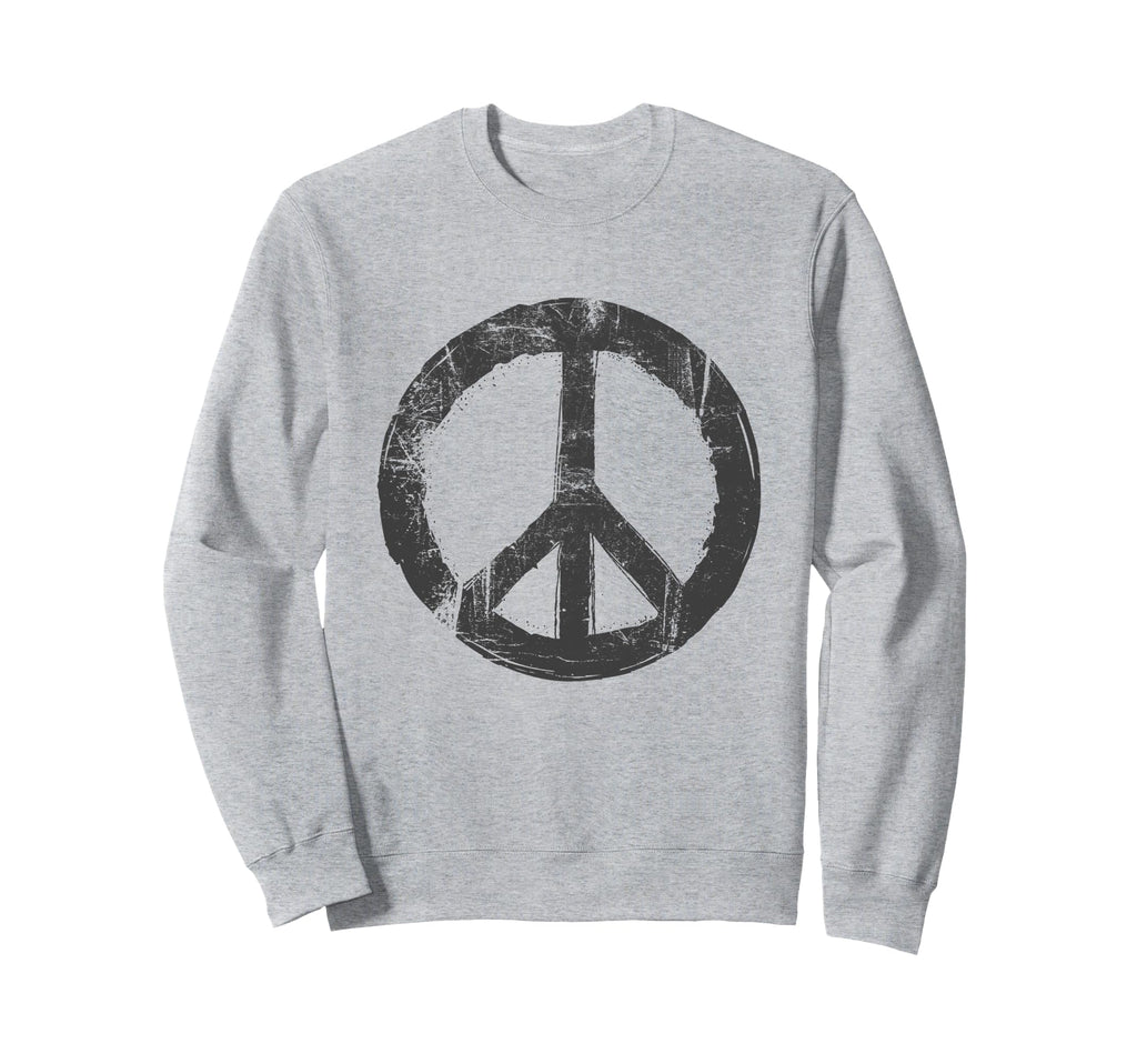 Distressed Peace Sign Sweatshirt - Trendy Graphic Unisex - T-Shirt, Sweatshirt, Hoodie