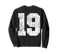 Distressed White Number 19 Jersey Sweatshirt - Aesthetic Graphic Men Women - T-Shirt, Sweatshirt, Hoodie