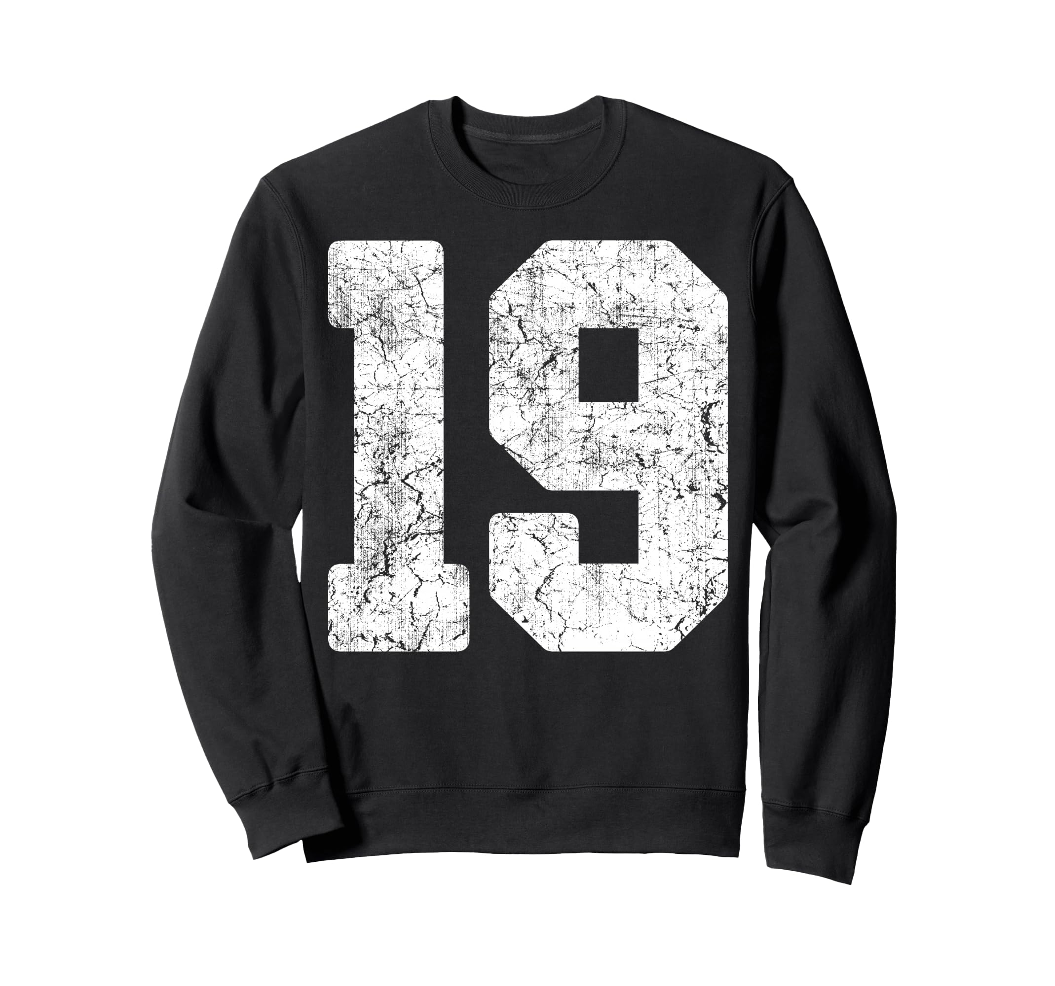 Distressed White Number 19 Jersey Sweatshirt - Aesthetic Graphic Men Women - T-Shirt, Sweatshirt, Hoodie