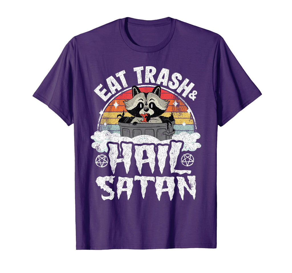 Eat Trash Hail Satan Raccoon Punk T-Shirt - Custom Art Print Men Women - T-Shirt, Sweatshirt, Hoodie