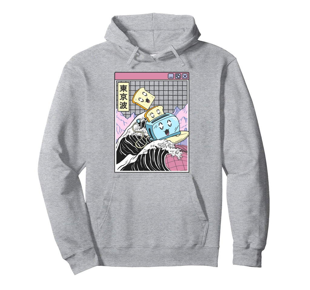 Toaster Great Wave Kawaii Vaporwave Hoodie - Graphic Print Men Women - T-Shirt, Sweatshirt, Hoodie