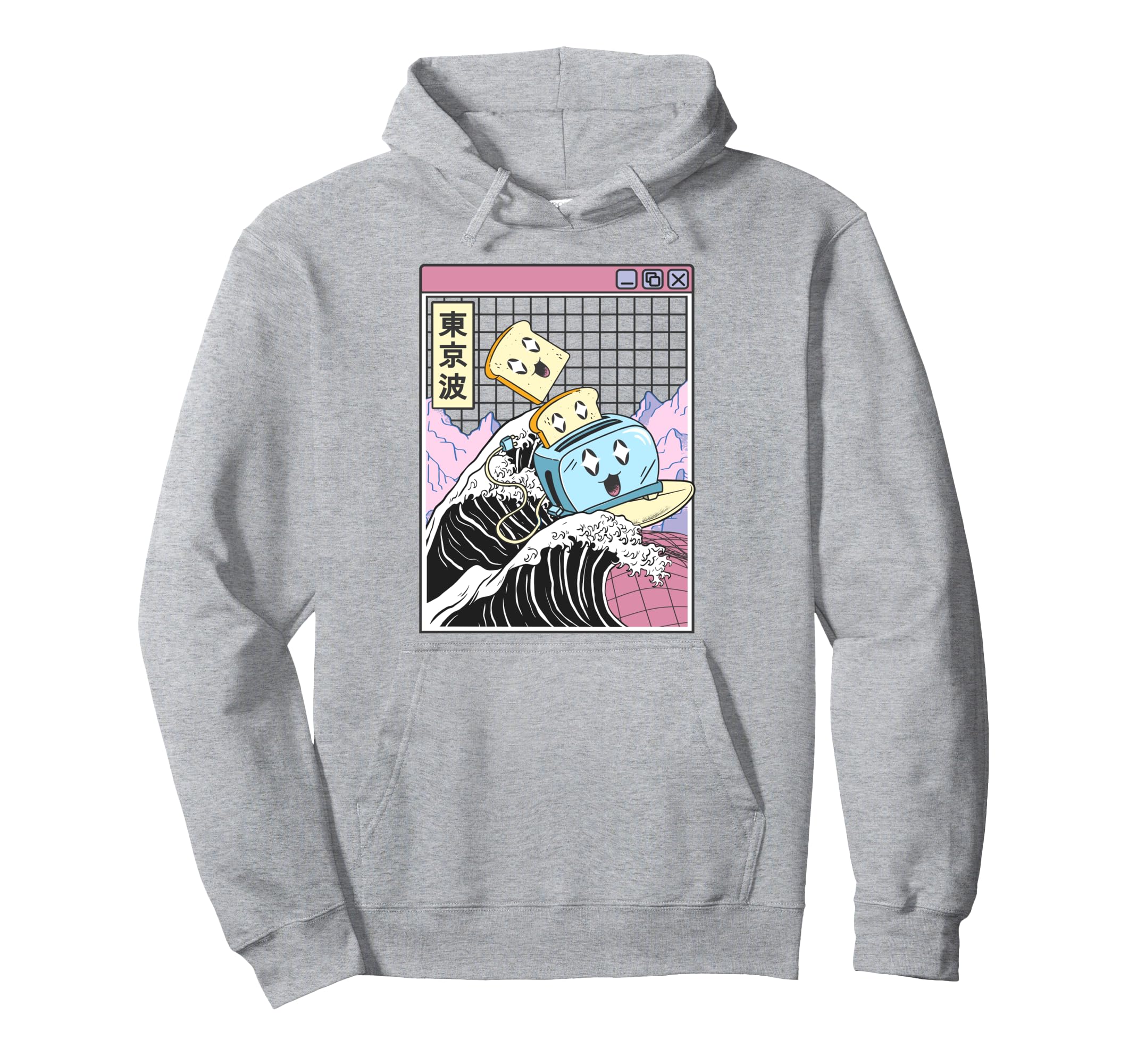 Toaster Great Wave Kawaii Vaporwave Hoodie - Graphic Print Men Women - T-Shirt, Sweatshirt, Hoodie