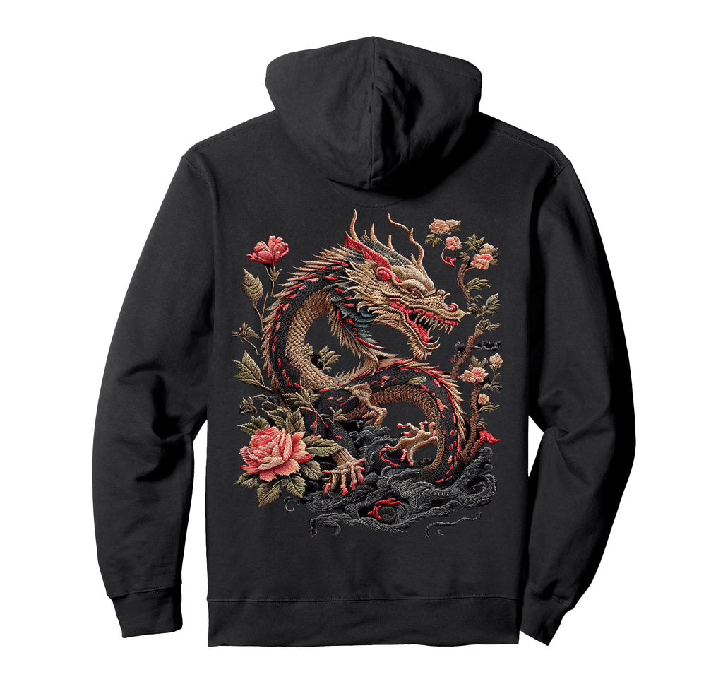 Aesthetic Back Dragon Y2K Streetwear Hoodie - Custom Art Print Unisex - T-Shirt, Sweatshirt, Hoodie