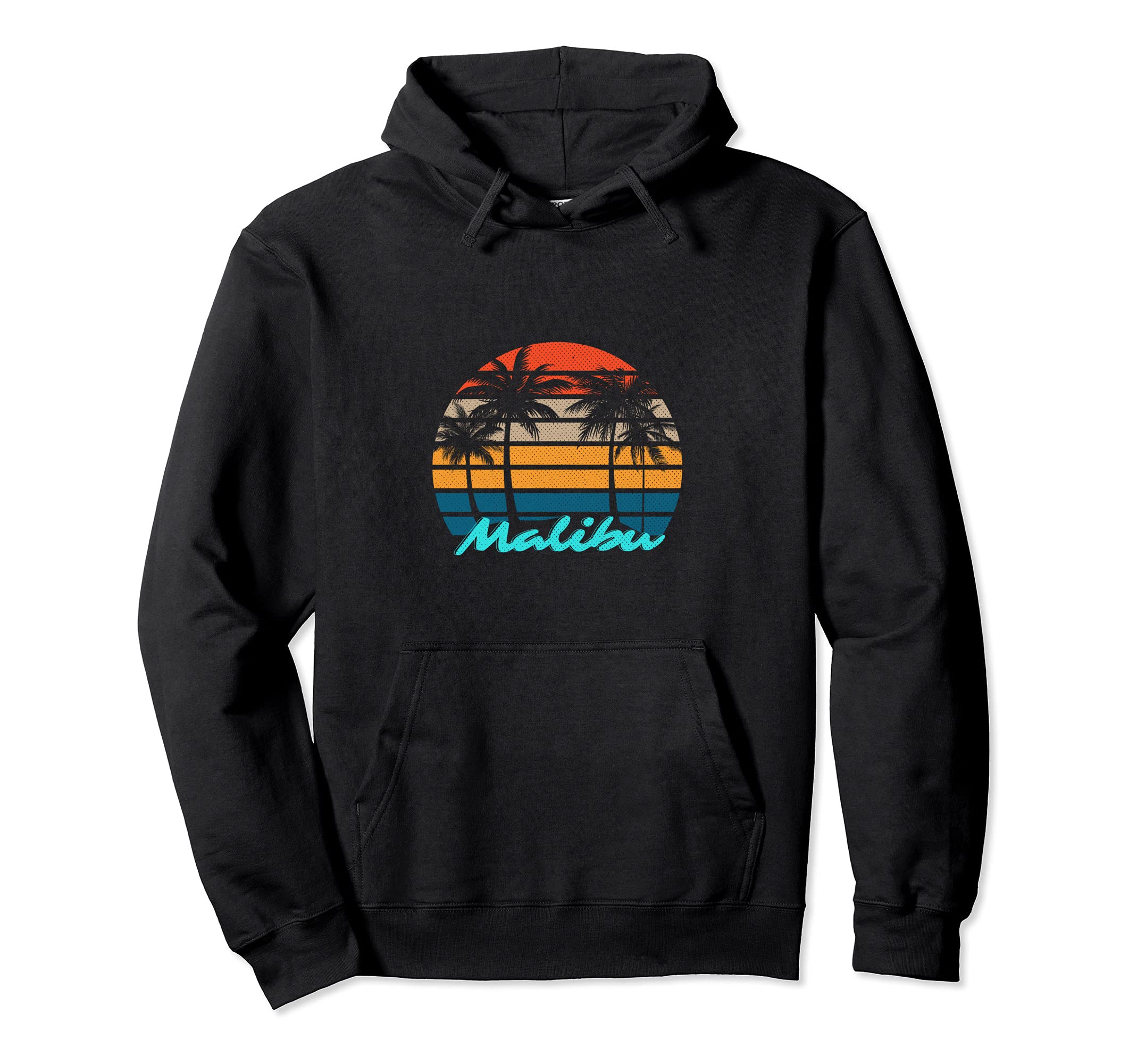 Malibu Beach Sunset Flamingo Hoodie - Custom Art Print for Adults - T-Shirt, Sweatshirt, Hoodie