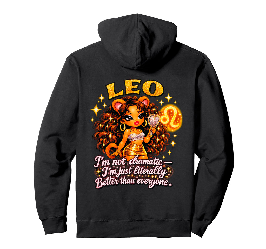Leo Bratcore Aesthetic Orange Y2K Zodiac Hoodie - Custom Art Print Unisex - T-Shirt, Sweatshirt, Hoodie