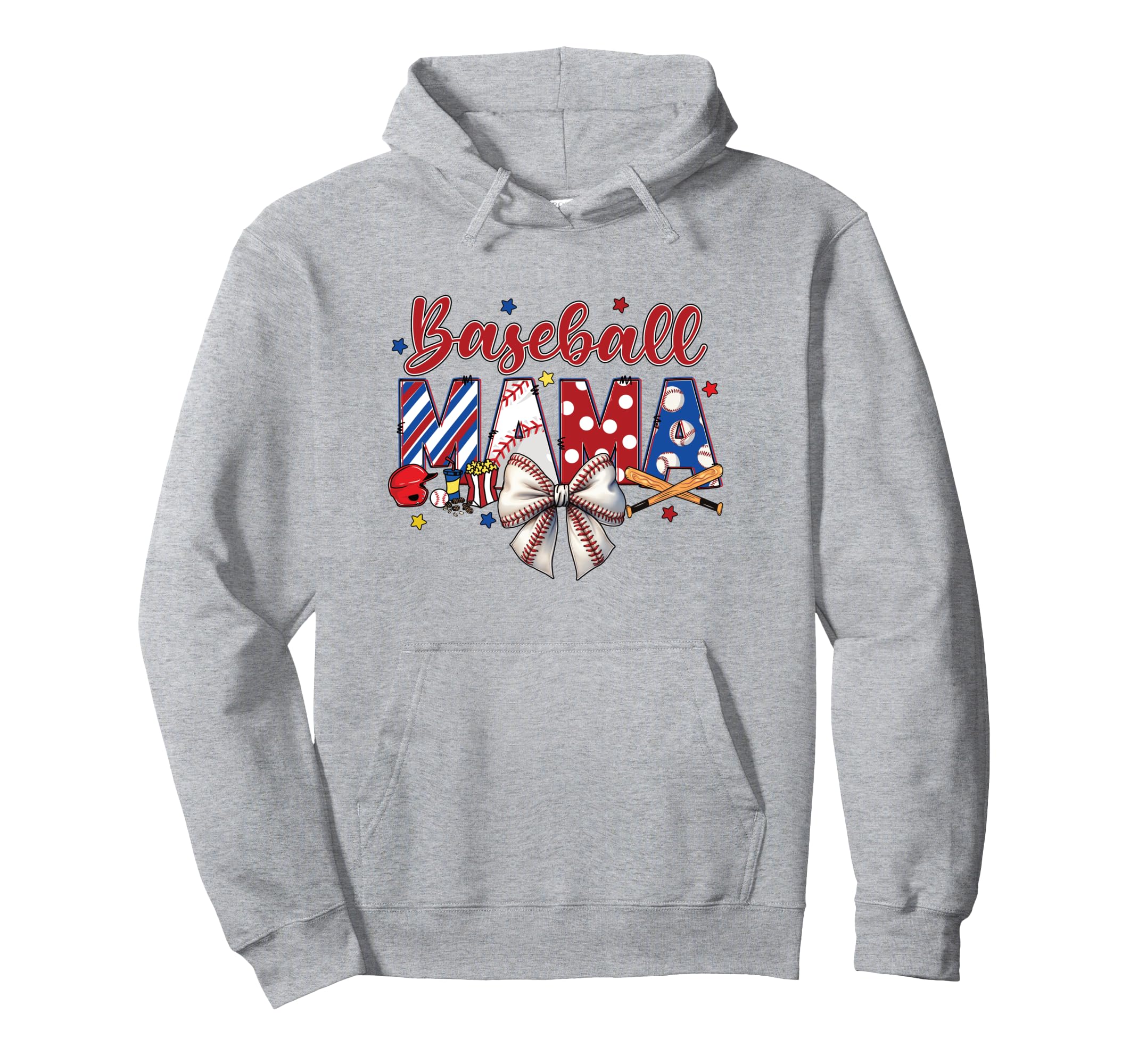 Baseball Mama Patriotic Baseball Mom Hoodie - Streetwear Style for Adults - T-Shirt, Sweatshirt, Hoodie