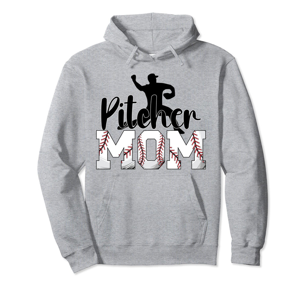 Pitcher Mom Baseball Pitcher Mom Hoodie - Graphic Print for Adults - T-Shirt, Sweatshirt, Hoodie