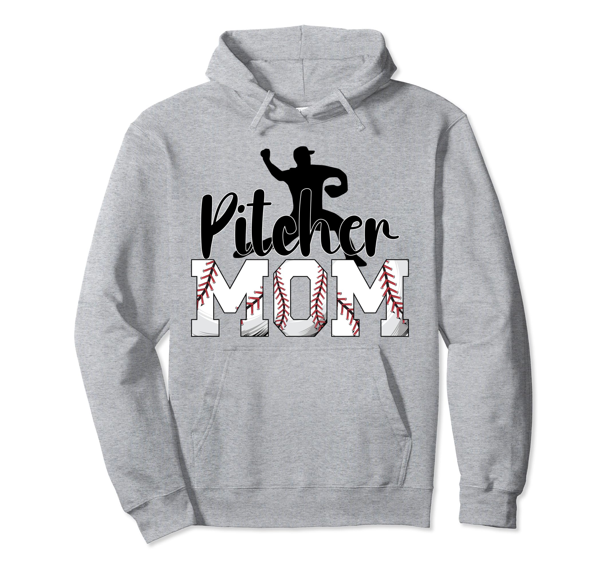 Pitcher Mom Baseball Pitcher Mom Hoodie - Graphic Print for Adults - T-Shirt, Sweatshirt, Hoodie