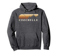 Coachella Ca Evergreen Sunset Eighties Hoodie - Minimalist Print for Adults - T-Shirt, Sweatshirt, Hoodie