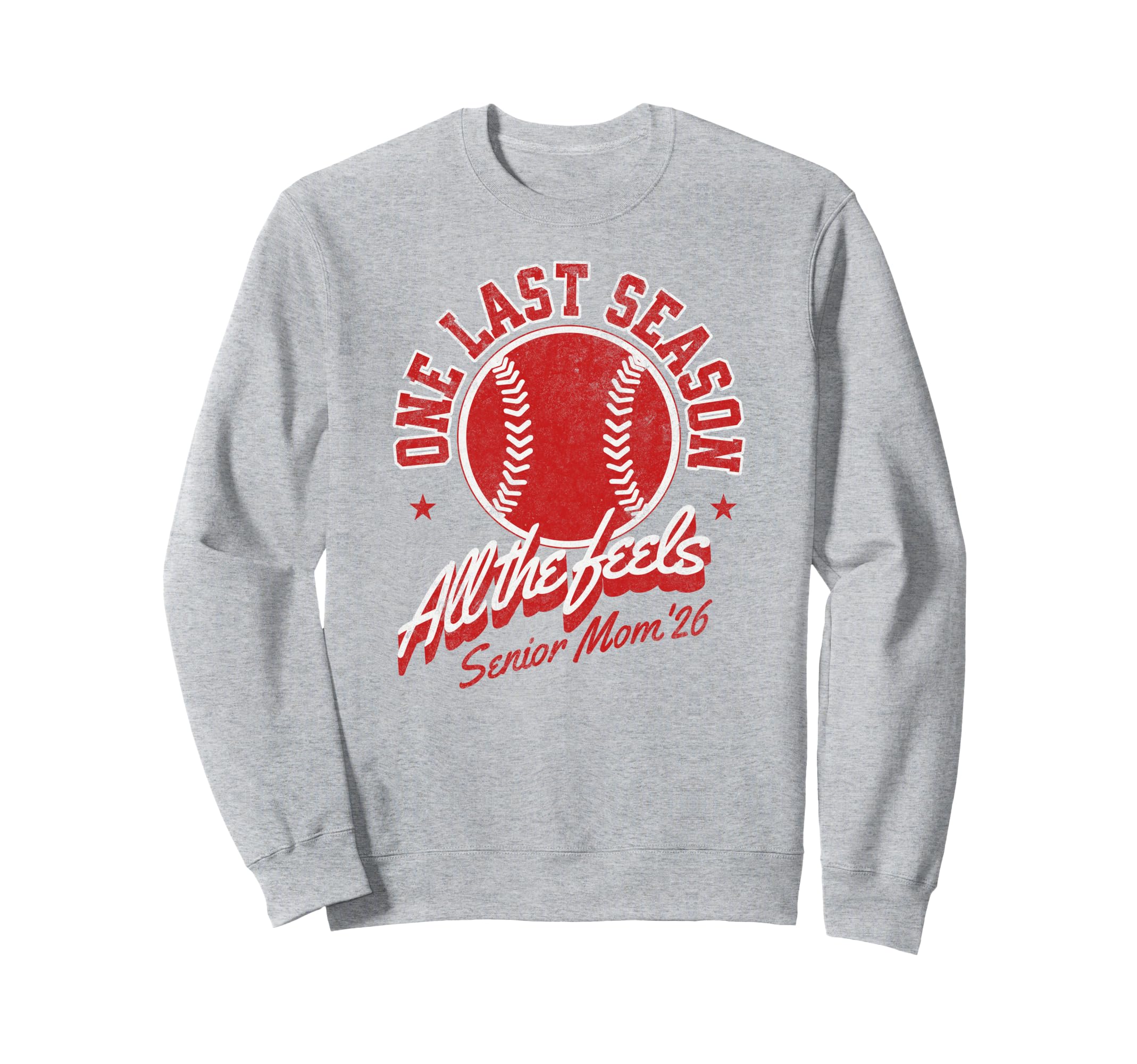 Baseball Senior Mom 2026 Distressed Sweatshirt - Unique Graphic for Adults - T-Shirt, Sweatshirt, Hoodie