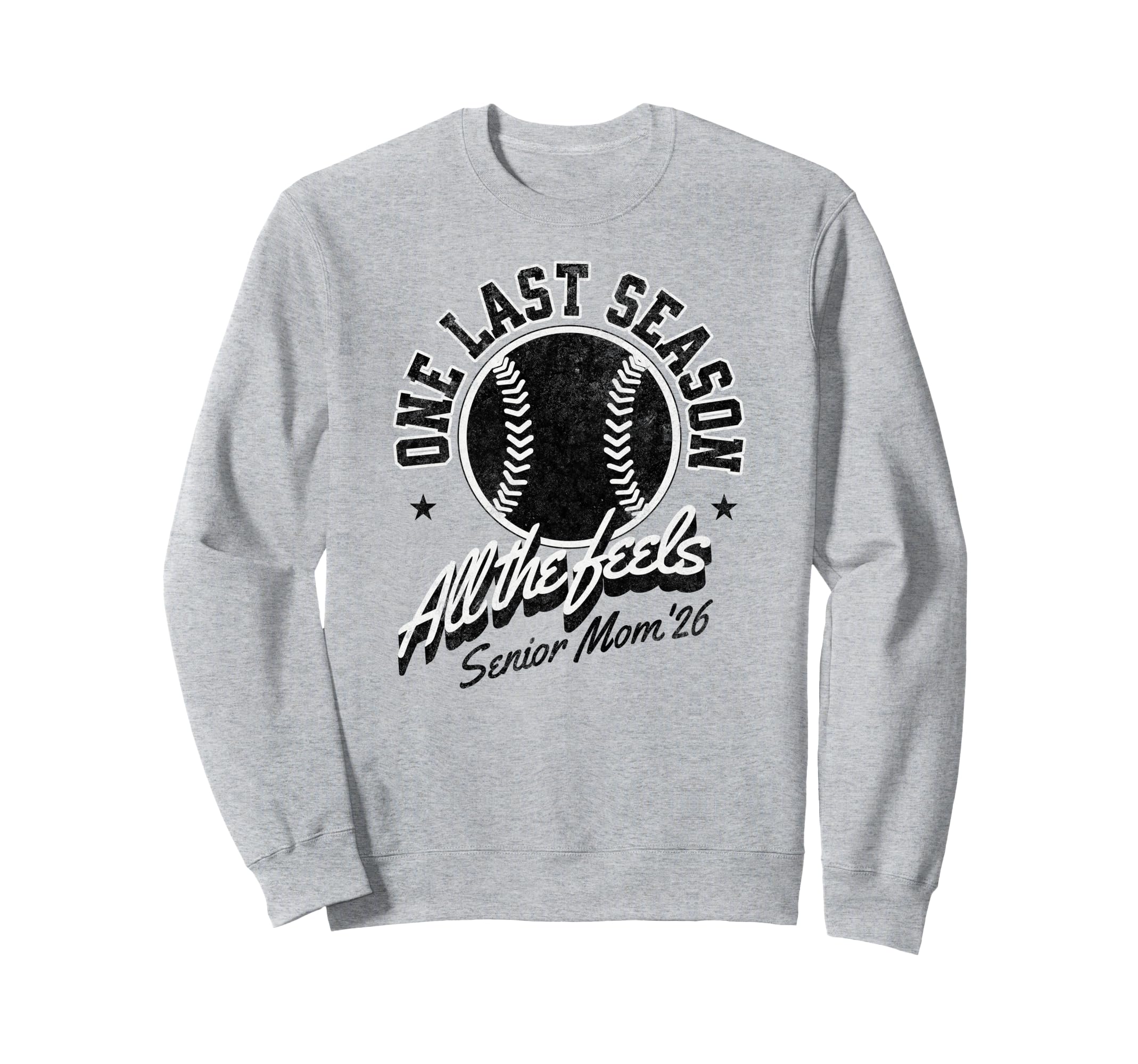 Baseball Senior Mom 2026 Distressed Sweatshirt - Custom Art Print Men Women - T-Shirt, Sweatshirt, Hoodie