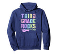 Third Grade Rocks Teacher Rockstar Vibes Hoodie - Unique Graphic Unisex - T-Shirt, Sweatshirt, Hoodie