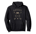 Kansas Distressed Home State Map Arrows Hoodie - Custom Art Print Men Women - T-Shirt, Sweatshirt, Hoodie