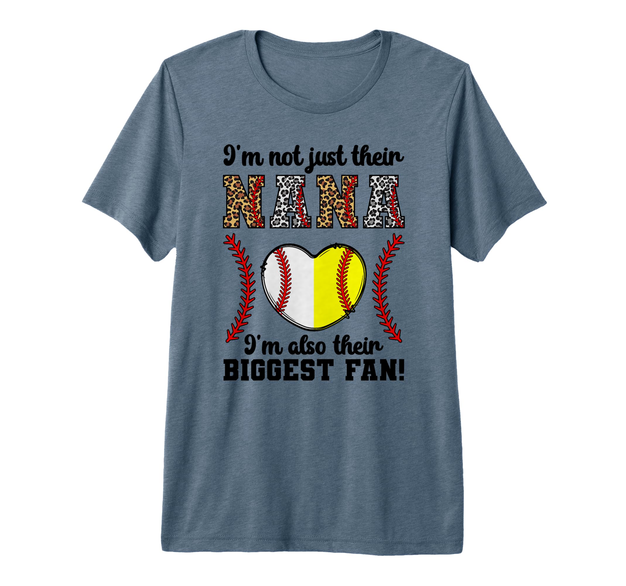 Their Biggest Fan Nana Softball Baseball T-Shirt - Unique Graphic Unisex - T-Shirt, Sweatshirt, Hoodie