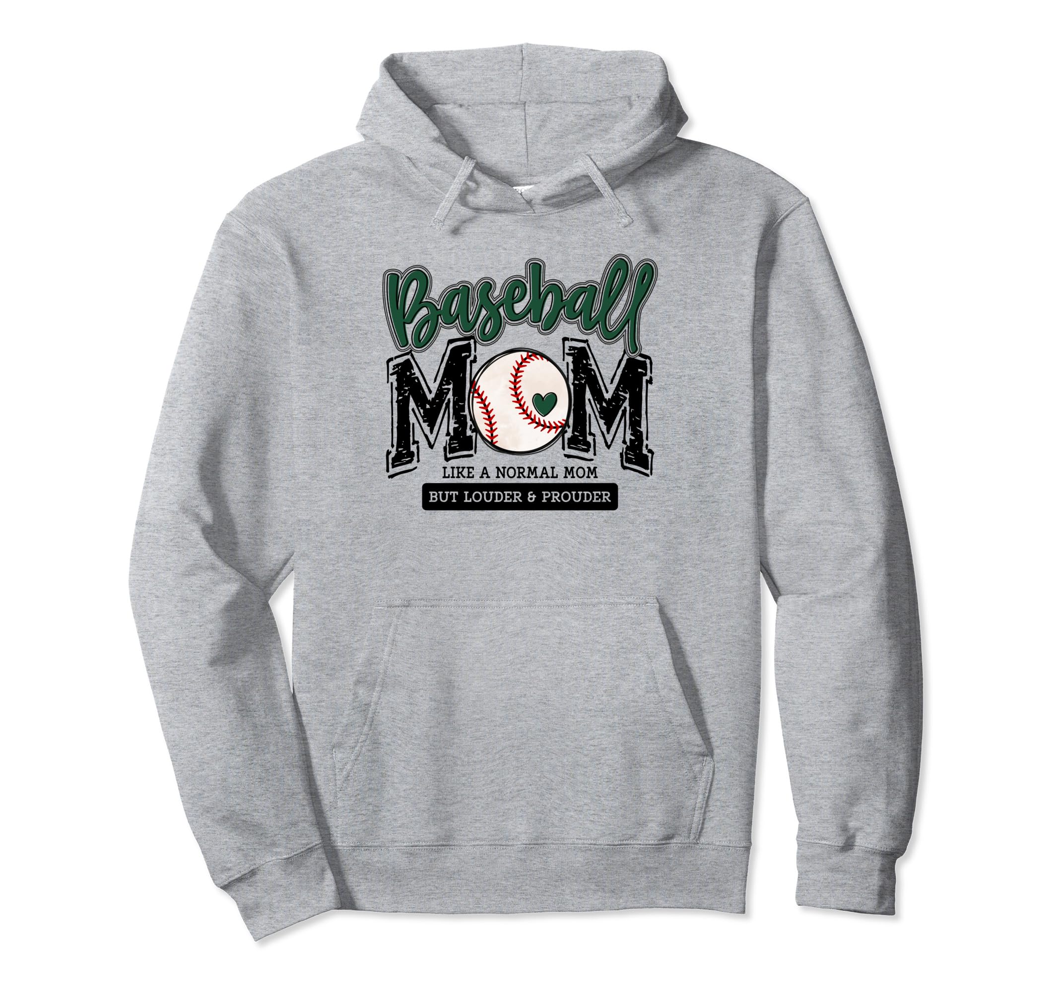 Baseball Mom Green Varsity Baseball Hoodie - Aesthetic Graphic for Adults - T-Shirt, Sweatshirt, Hoodie