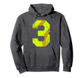 Softball 3 Jersey Number Hoodie - Novelty Apparel for Adults - T-Shirt, Sweatshirt, Hoodie