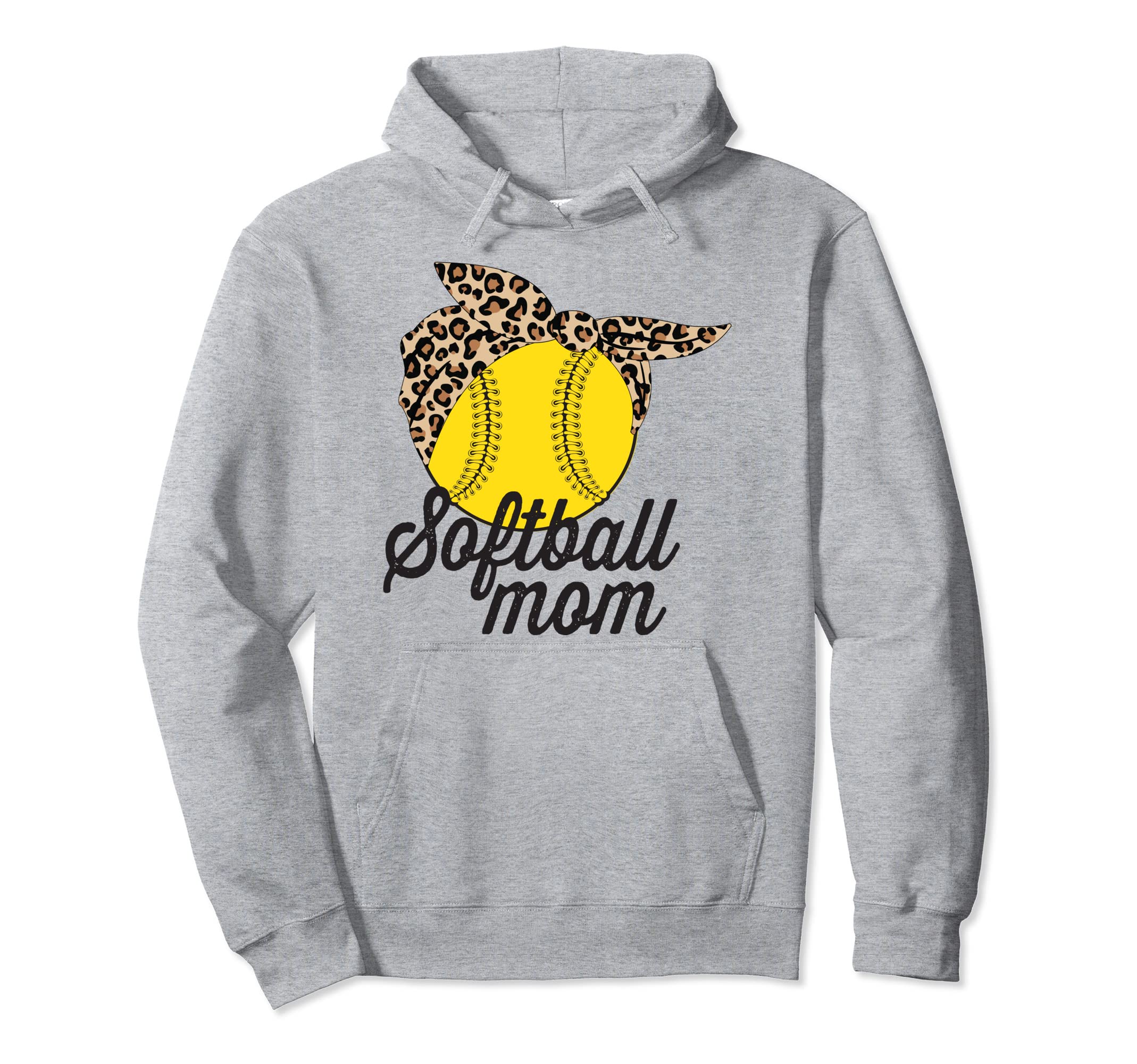 Softball Mom Leopard Funny Baseball Mom Hoodie - Minimalist Print Unisex - T-Shirt, Sweatshirt, Hoodie