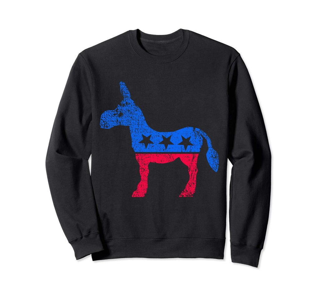 Distressed Democrat Donkey Sweatshirt - Casual Everyday Wear Unisex - T-Shirt, Sweatshirt, Hoodie