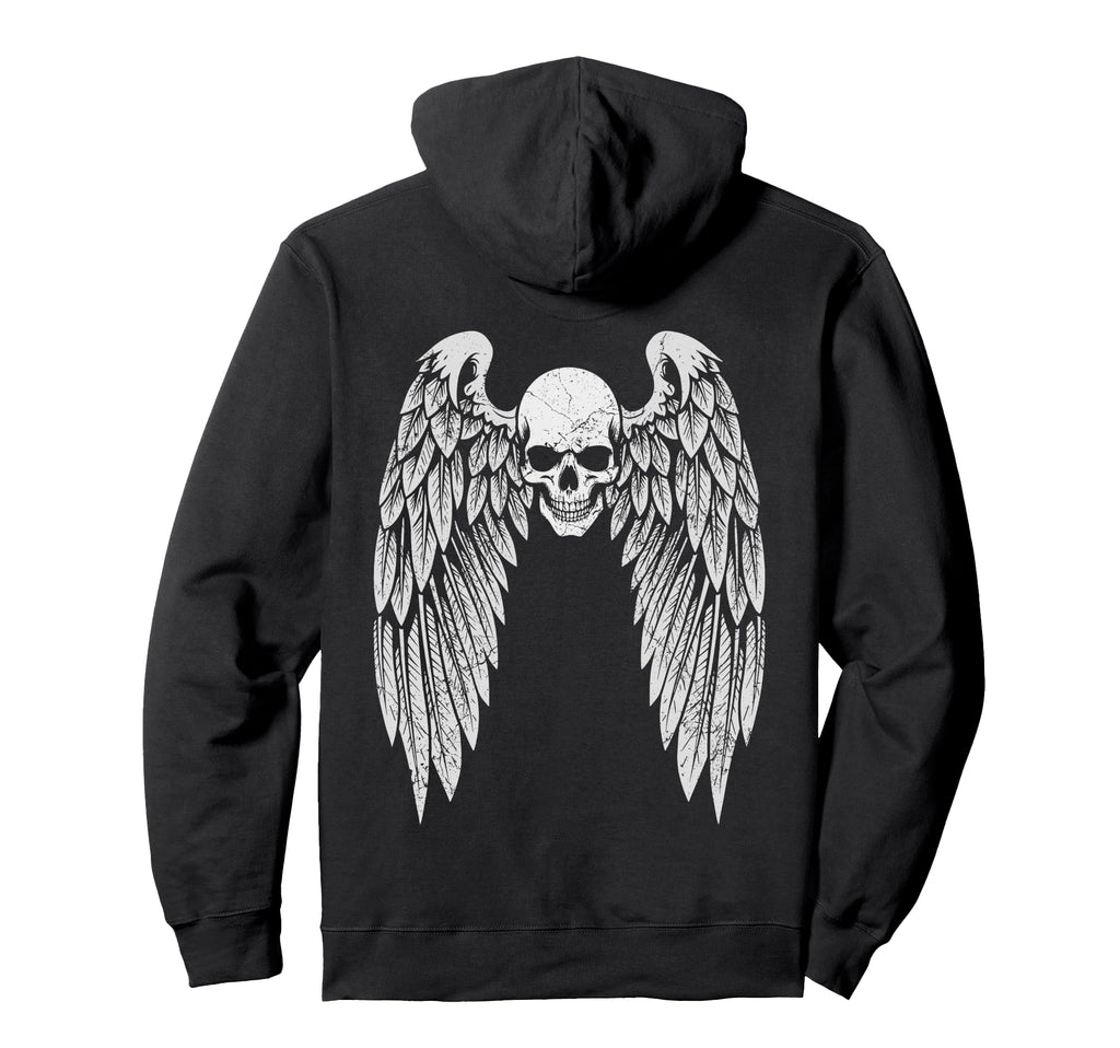 Grunge Wings Angel Back Skull Y2K 2000S Hoodie - Trendy Graphic Unisex - T-Shirt, Sweatshirt, Hoodie