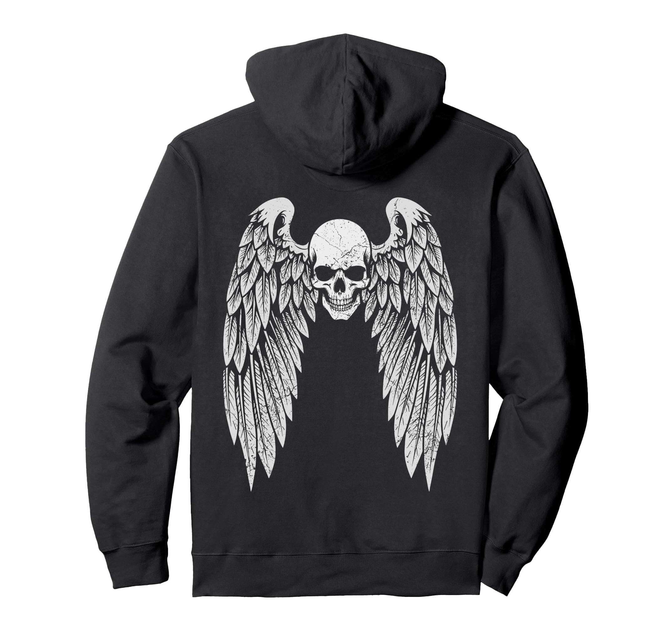 Grunge Wings Angel Back Skull Y2K 2000S Hoodie - Trendy Graphic Unisex - T-Shirt, Sweatshirt, Hoodie